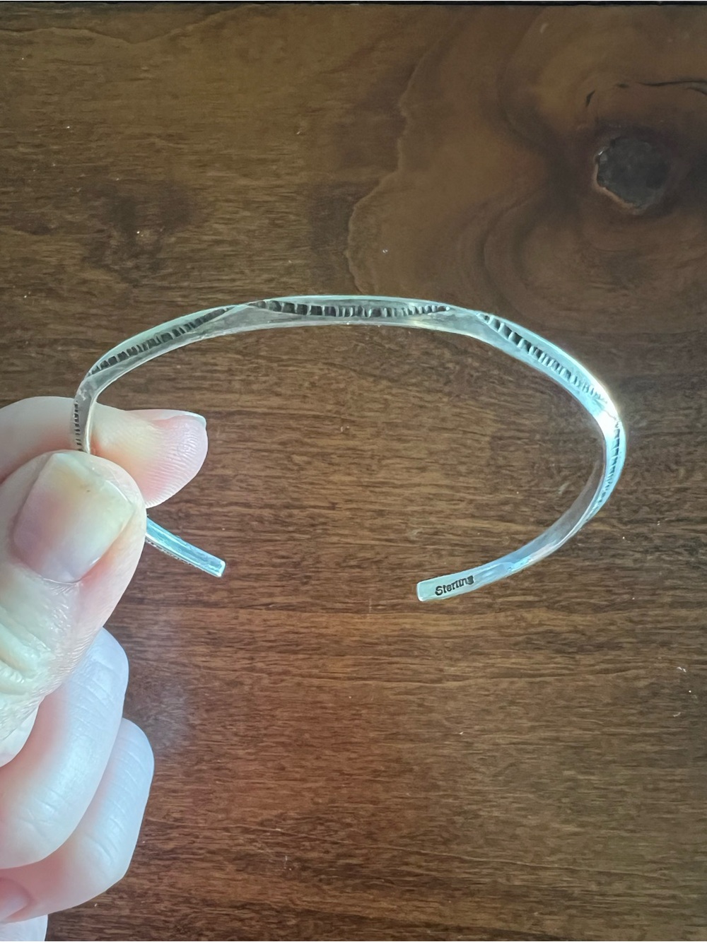 Stamped Sterling silver Tahe Cuff Bracelet